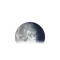 Abnehmender Mond mit Horizont