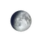 Zunehmender Mond mit Horizont