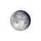 Abnehmender Mond mit Horizont