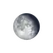 Abnehmender Mond mit Horizont