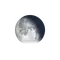 Abnehmender Mond mit Horizont
