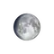 Zunehmender Mond mit Horizont