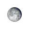 Abnehmender Mond mit Horizont