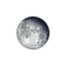 Abnehmender Mond mit Horizont