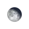 Abnehmender Mond mit Horizont