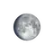Zunehmender Mond mit Horizont