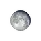Abnehmender Mond mit Horizont