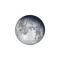 Abnehmender Mond mit Horizont