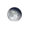 Abnehmender Mond mit Horizont