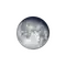 Abnehmender Mond mit Horizont