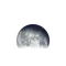Abnehmender Mond mit Horizont