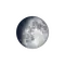 Zunehmender Mond mit Horizont
