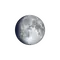 Zunehmender Mond mit Horizont