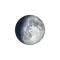 Zunehmender Mond mit Horizont