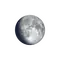 Zunehmender Mond mit Horizont