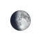 Zunehmender Mond mit Horizont