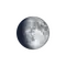 Zunehmender Mond mit Horizont