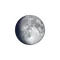 Zunehmender Mond mit Horizont
