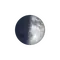 Zunehmende Sichel mit Horizont