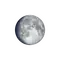 Zunehmender Mond mit Horizont