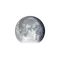 Abnehmender Mond mit Horizont