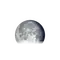 Abnehmender Mond mit Horizont