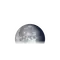 Abnehmender Mond mit Horizont