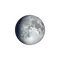 Zunehmender Mond mit Horizont