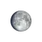 Zunehmender Mond mit Horizont
