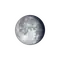 Abnehmender Mond mit Horizont