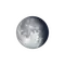 Abnehmender Mond mit Horizont