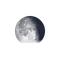 Abnehmender Mond mit Horizont