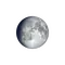 Zunehmender Mond mit Horizont