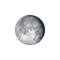 Abnehmender Mond mit Horizont
