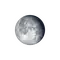 Abnehmender Mond mit Horizont