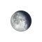 Abnehmender Mond mit Horizont