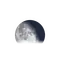 Abnehmender Mond mit Horizont