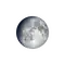 Zunehmender Mond mit Horizont