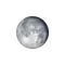 Abnehmender Mond mit Horizont