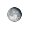 Abnehmender Mond mit Horizont