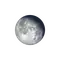 Abnehmender Mond mit Horizont