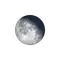 Abnehmender Mond mit Horizont