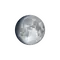 Zunehmender Mond mit Horizont