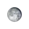 Abnehmender Mond mit Horizont