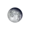 Abnehmender Mond mit Horizont