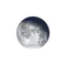Abnehmender Mond mit Horizont