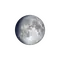 Zunehmender Mond mit Horizont
