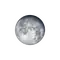 Abnehmender Mond mit Horizont