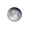 Abnehmender Mond mit Horizont