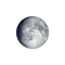 Zunehmender Mond mit Horizont